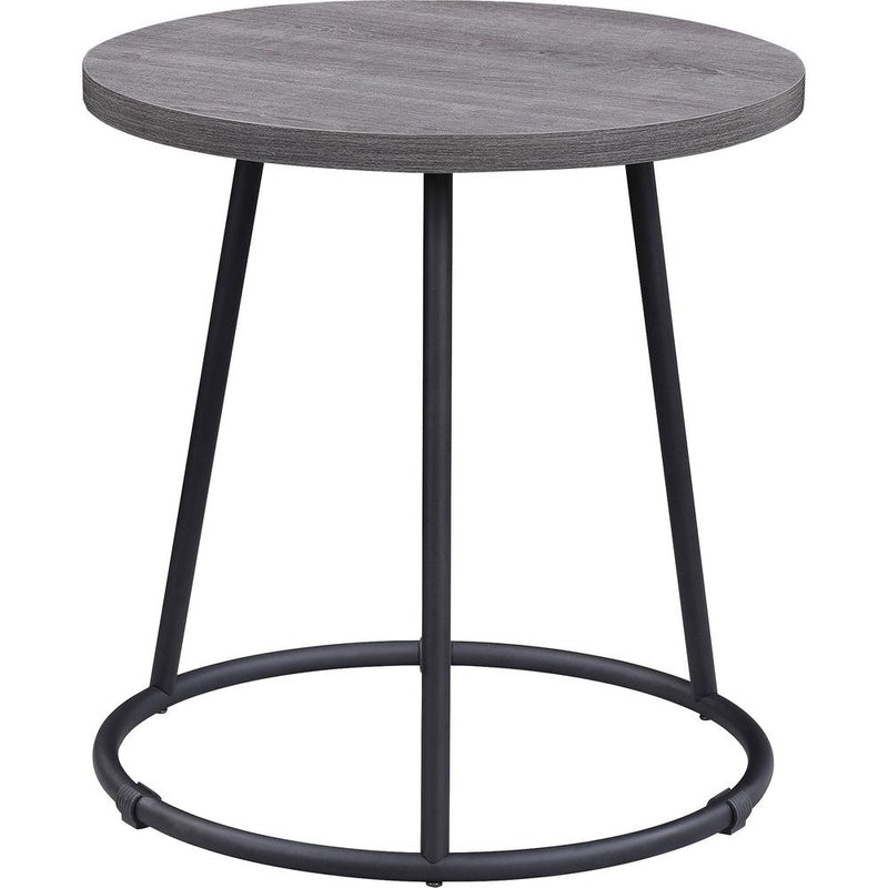 Lorell Accession End Table - Round Top - Powder Coated Four Leg Base - 4 Legs - 200 lb Capacity x 1" Table Top Thickness x 19" Table Top Diameter - 19.75" Height - Assembly Required - Weathered Charco