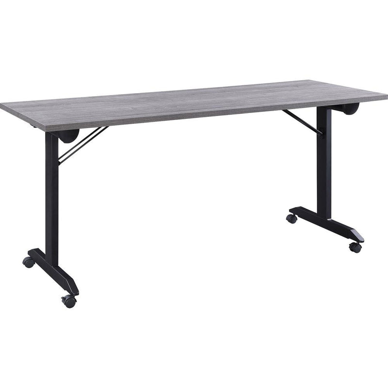 Lorell Mobile Folding Training Table - Rectangle Top - Powder Coated Base - 200 lb Capacity x 63" Table Top Width - 29.50" Height x 63" Width x 24" Depth - Assembly Required - Weathered Charcoal - Lam