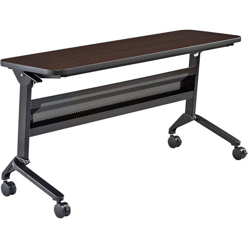 Safco Flip-N-Go Rectangular Training Table - Mocha Rectangle Top - Black Base - 150 lb Capacity - 60" Table Top Width x 18" Table Top Depth x 1.20" Table Top Thickness - 29" Height - Assembly Required