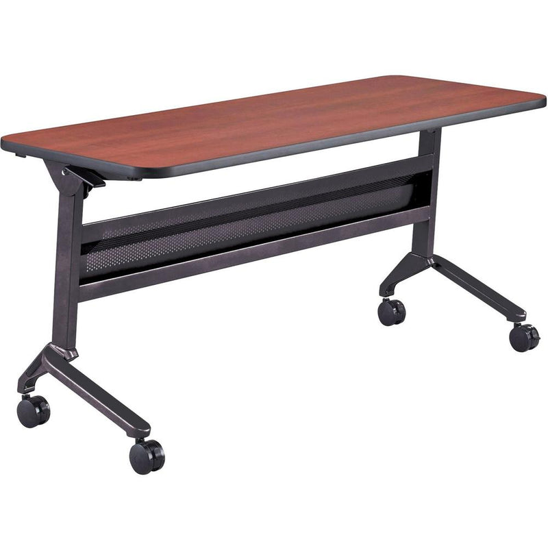 Safco Flip-N-Go Rectangular Training Table - Biltmore Cherry Rectangle Top - Black Base - 150 lb Capacity - 60" Table Top Width x 24" Table Top Depth x 1.20" Table Top Thickness - 29" Height - Assembl