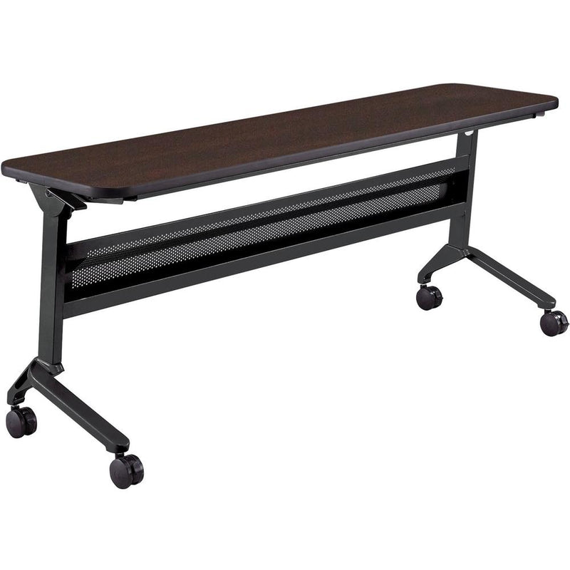 Safco Flip-N-Go Rectangular Training Table - Mocha Rectangle Top - Black Base - 150 lb Capacity - 72" Table Top Width x 18" Table Top Depth x 1.20" Table Top Thickness - 29" Height - Assembly Required