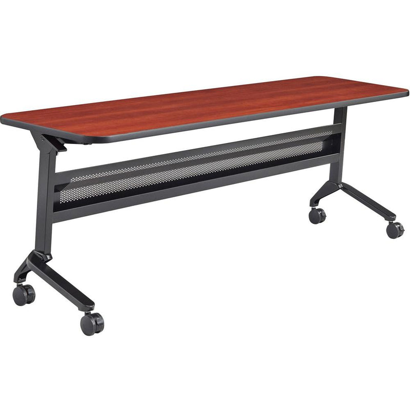 Safco Flip-N-Go Rectangular Training Table - Biltmore Cherry Rectangle Top - Black Base - 150 lb Capacity - 72" Table Top Width x 24" Table Top Depth x 1.20" Table Top Thickness - 29" Height - Assembl