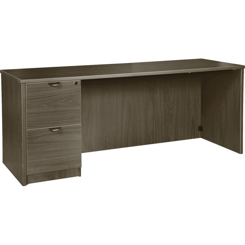 Lorell Prominence 2.0 Left-Pedestal Credenza - 66" x 24"29" , 1" Top, 0.1" Edge - 2 x File Drawer(s) - Single Pedestal on Left Side - Band Edge - Material: Particleboard - Finish: Thermofused Melamine