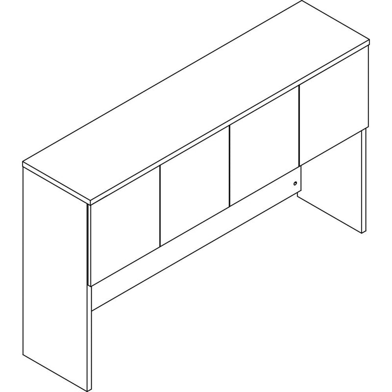 Lorell Prominence 2.0 Hutch - 66" x 16"39" - 4 Door(s) - Material: Particleboard - Finish: Gray Elm, Thermofused Melamine (TFM), Laminate