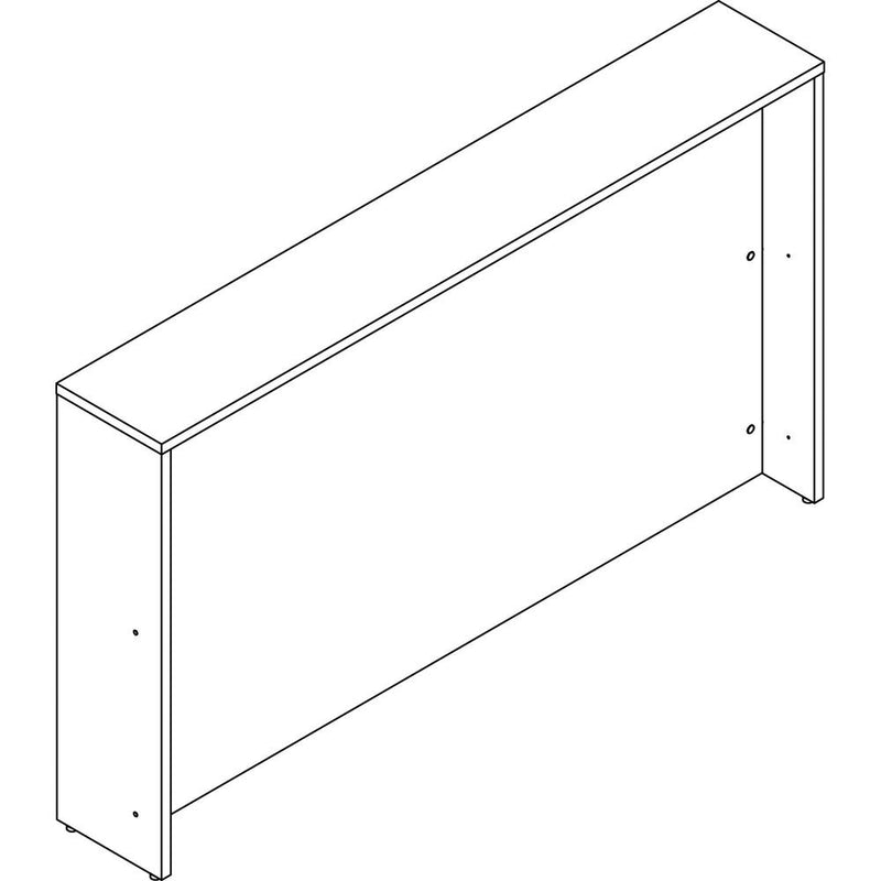 Lorell Prominence 2.0 Reception Desk Counter - 74.3" x 11.9"12" , 1" Table Top, 0.1" Edge - Band Edge - Material: Particleboard, Thermofused Laminate (TFL) - Finish: Gray Elm, Thermofused Melamine (TF