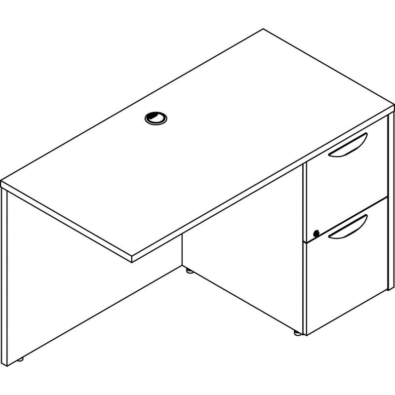 Lorell Prominence 2.0 Right Return - 48" x 24"29" , 1" Top, 0.1" Edge - 2 x File Drawer(s)Right Side - Material: Particleboard, Thermofused Melamine (TFM) - Finish: Gray