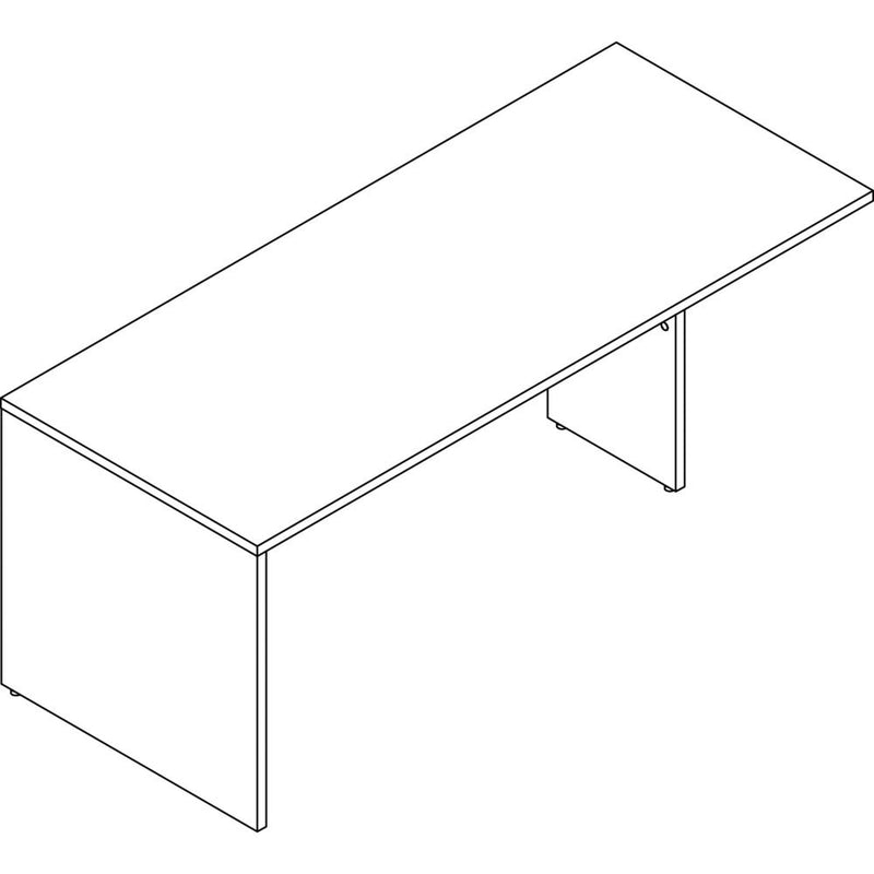 Lorell Prominence 2.0 Peninsula Desk - 72" x 30"29" , 1" Top, 0.1" Edge - Material: Particleboard, Thermofused Melamine (TFM) - Finish: Gray