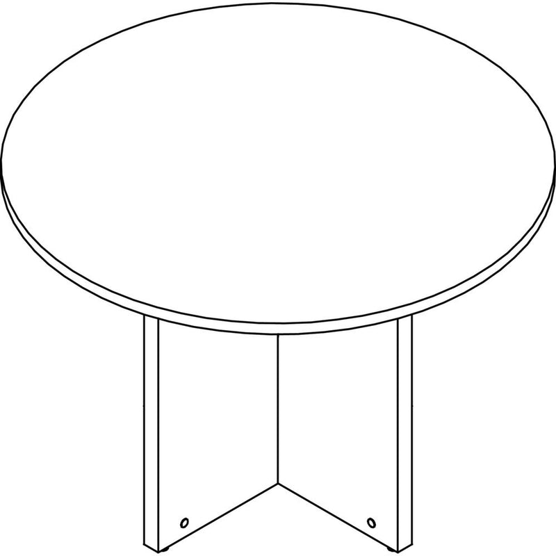 Lorell Prominence 2.0 Round Laminate Conference Table - 29" x 42" , 1" Top, 0.1" Edge - Material: Particleboard - Finish: Gray