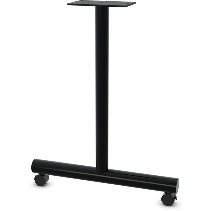 Lorell Tabletop Wheeled T-Leg Base - 27.8" , 2" Caster - Material: Tubular Steel - Finish: Black