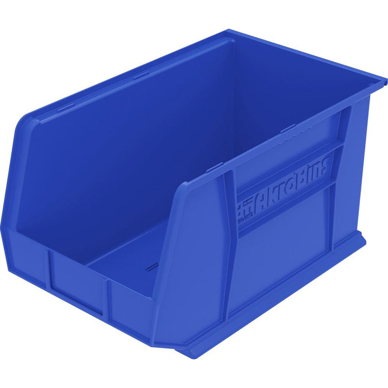 Akro-Mils AkroBin - 9  Height x 8.3  Width x 18  Depth - Unbreakable, Water Proof, Stackable, Corrosion Proof - Blue - Polymer - 1 Each