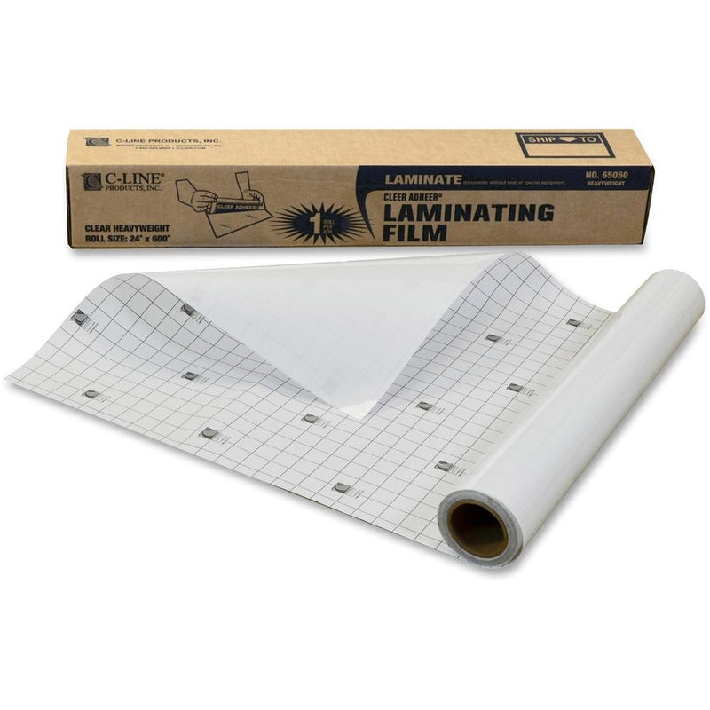 C-Line Heavyweight Cleer Adheer Laminating Film Roll - Clear, One-Sided, 24 x 600, 1/BX, 65050