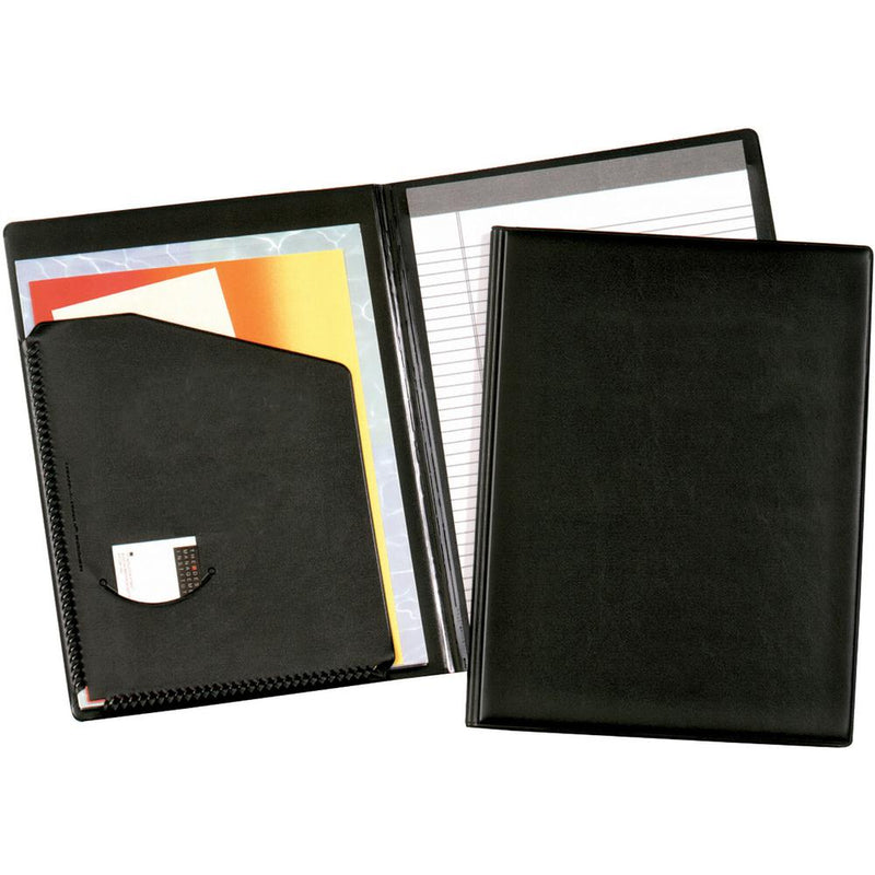 Cardinal 397 610 Letter Pad Folio - 9 1/2  x 12 1/2  - 100 Sheet Capacity - 1 Inside Front Pocket(s) - Vinyl, Polyvinyl Chloride (PVC) - Black - 1 Each