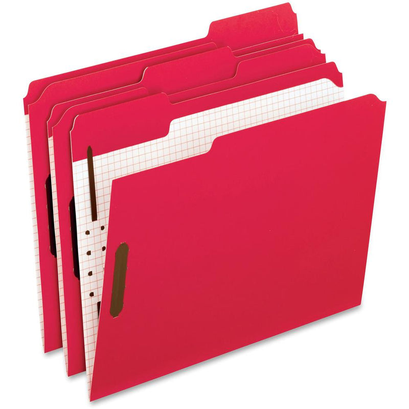 Pendaflex 1/3 Tab Cut Letter Recycled Top Tab File Folder - 8 1/2  x 11  - 2  Expansion - 2 Fastener(s) - 2  Fastener Capacity for Folder - Top Tab Location - Assorted Position Tab Position - Red - 10