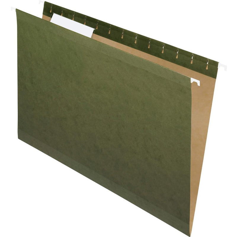 Pendaflex 1/3 Tab Cut Legal Recycled Hanging Folder - 8 1/2  x 14  - Internal Pocket(s) - Standard Green - 10% Recycled - 25 / Box