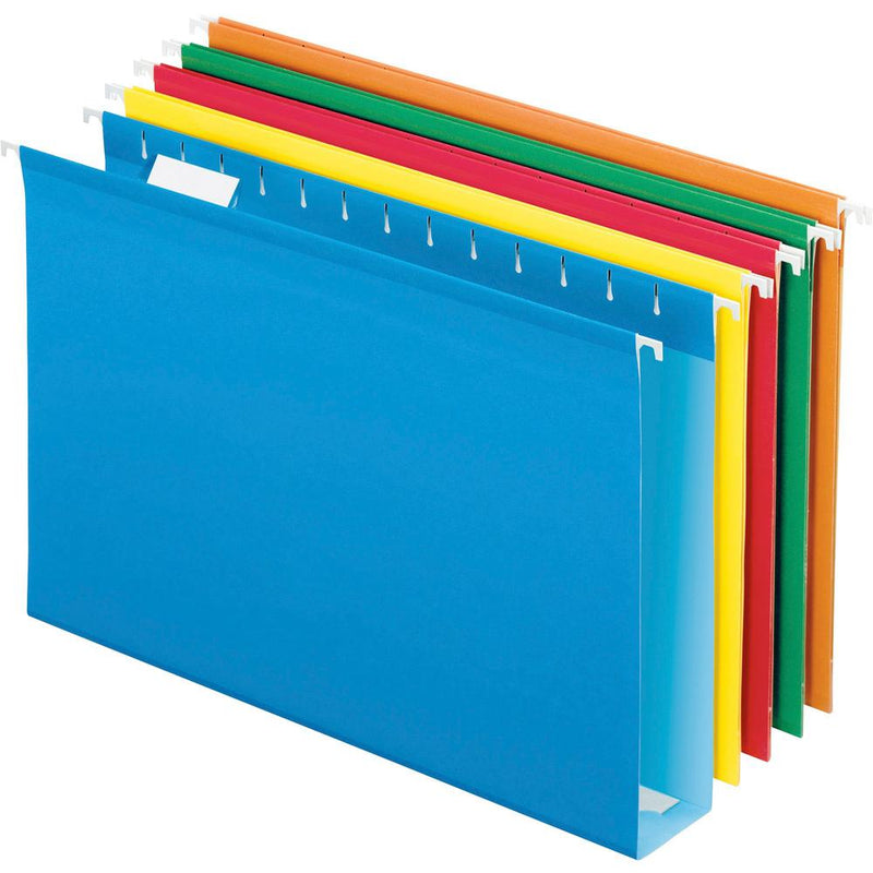 Pendaflex 1/5 Tab Cut Legal Recycled Hanging Folder - 2  Folder Capacity - 8 1/2  x 14  - Poly, Pressboard - Bright Green, Blue, Orange, Red, Yellow - 10% Recycled - 25 / Box