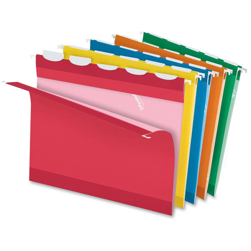 Pendaflex Ready-Tab 1/5 Tab Cut Letter Recycled Hanging Folder - 8 1/2  x 11  - Assorted - 10% Recycled - 25 / Box