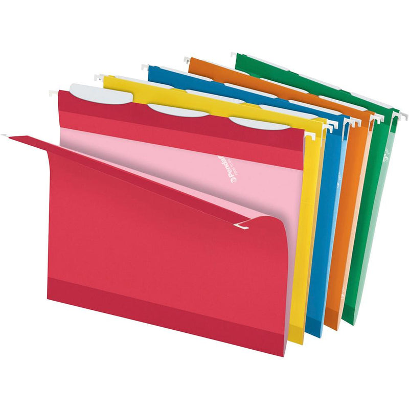 Pendaflex Ready-Tab 1/3 Tab Cut Letter Recycled Hanging Folder - 8 1/2  x 11  - Assorted - 10% Recycled - 25 / Box