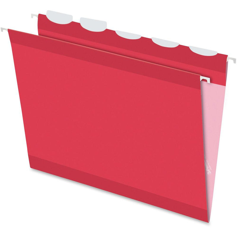 Pendaflex Ready-Tab 1/5 Tab Cut Letter Recycled Hanging Folder - 8 1/2  x 11  - Red - 10% Recycled - 25 / Box