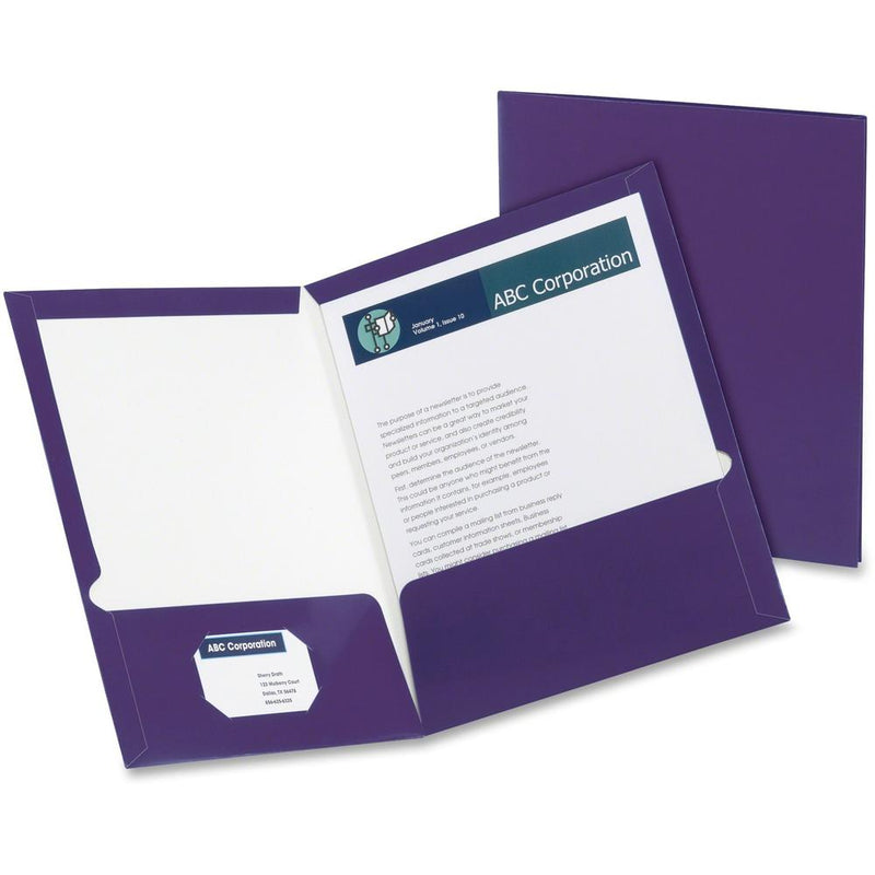 Oxford Letter Pocket Folder - 8 1/2  x 11  - 150 Sheet Capacity - 2 Pocket(s) - Purple - 25 / Box