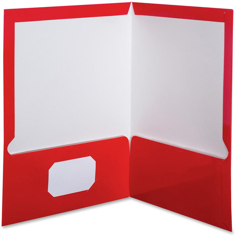 Oxford Letter Pocket Folder - 8 1/2  x 11  - 100 Sheet Capacity - 2 Pocket(s) - Red - 25 / Box