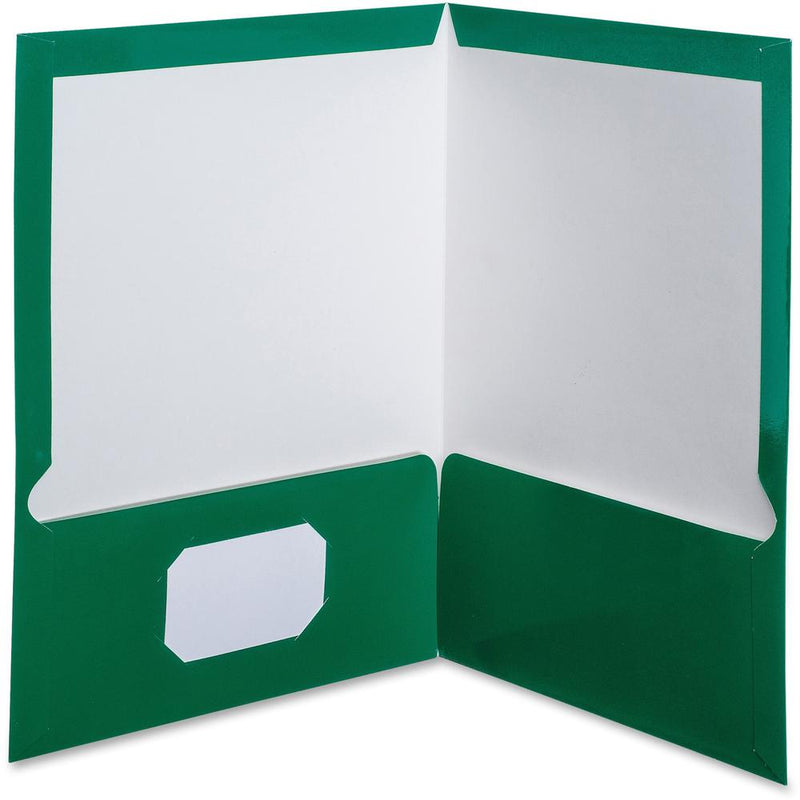 Oxford Letter Pocket Folder - 8 1/2  x 11  - 100 Sheet Capacity - 2 Pocket(s) - Green - 25 / Box