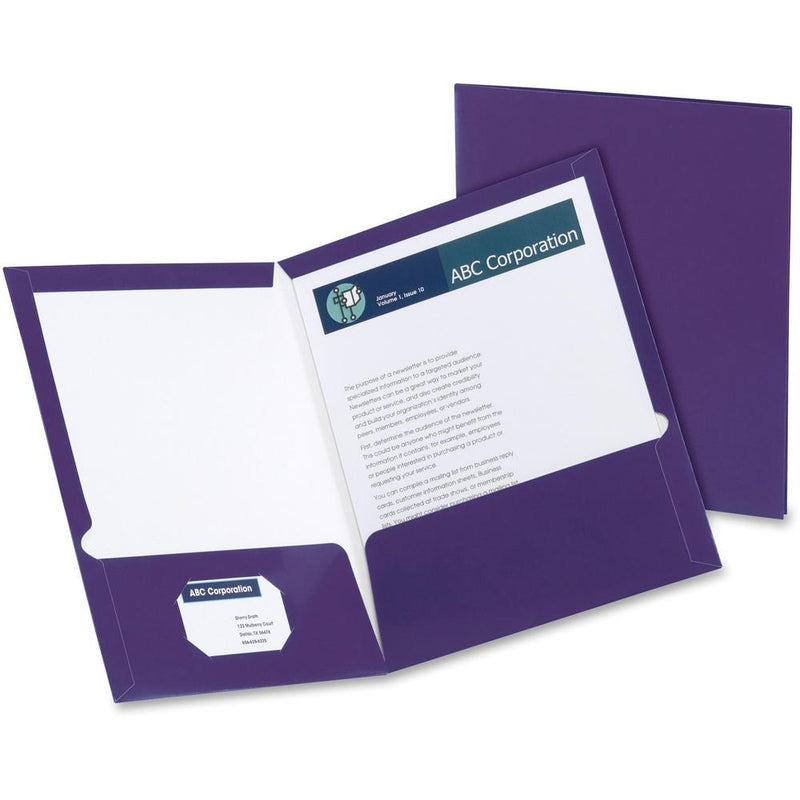 Oxford Letter Pocket Folder - 8 1/2  x 11  - 100 Sheet Capacity - 2 Pocket(s) - Purple - 25 / Box