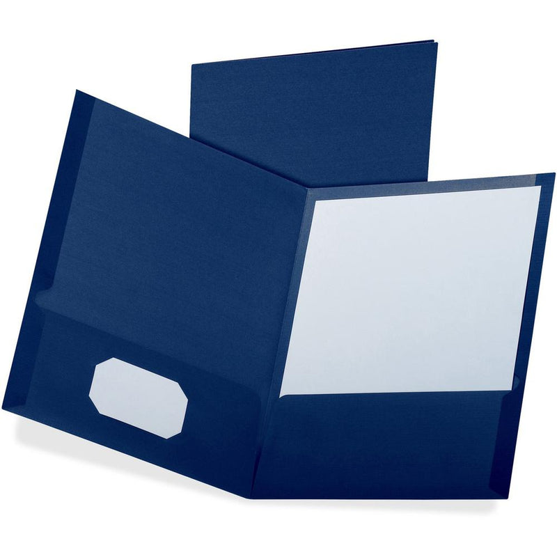 Oxford Letter Recycled Pocket Folder - 8 1/2  x 11  - 100 Sheet Capacity - 2 Pocket(s) - Blue - 35% Recycled - 25 / Box