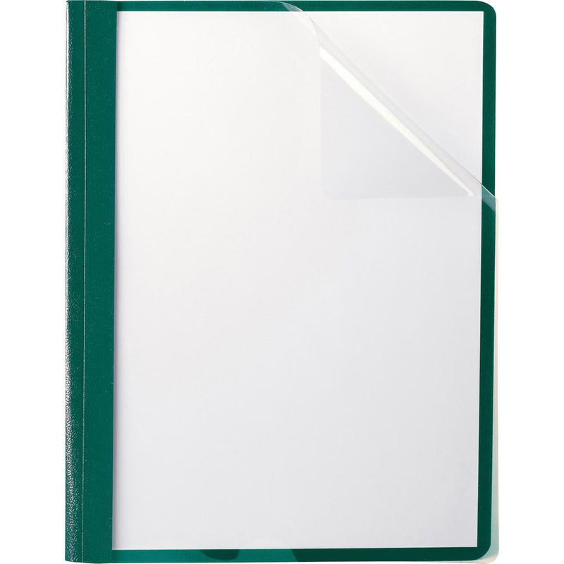 Oxford Letter Recycled Report Cover - 8 1/2  x 11  - 100 Sheet Capacity - 3 x Tang Fastener(s) - 1/2  Fastener Capacity for Folder - Leatherette - Hunter Green - 10% Recycled - 1 / Each