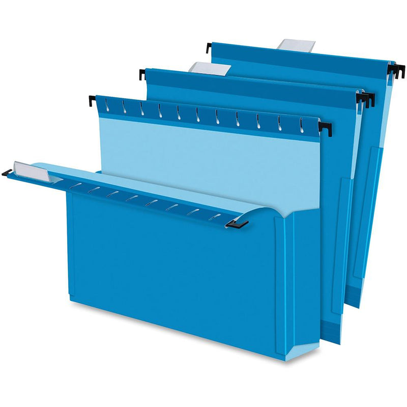 Pendaflex SureHook Letter Recycled Hanging Folder - 8 1/2  x 11  - 2  Expansion - Blue - 10% Recycled - 25 / Box