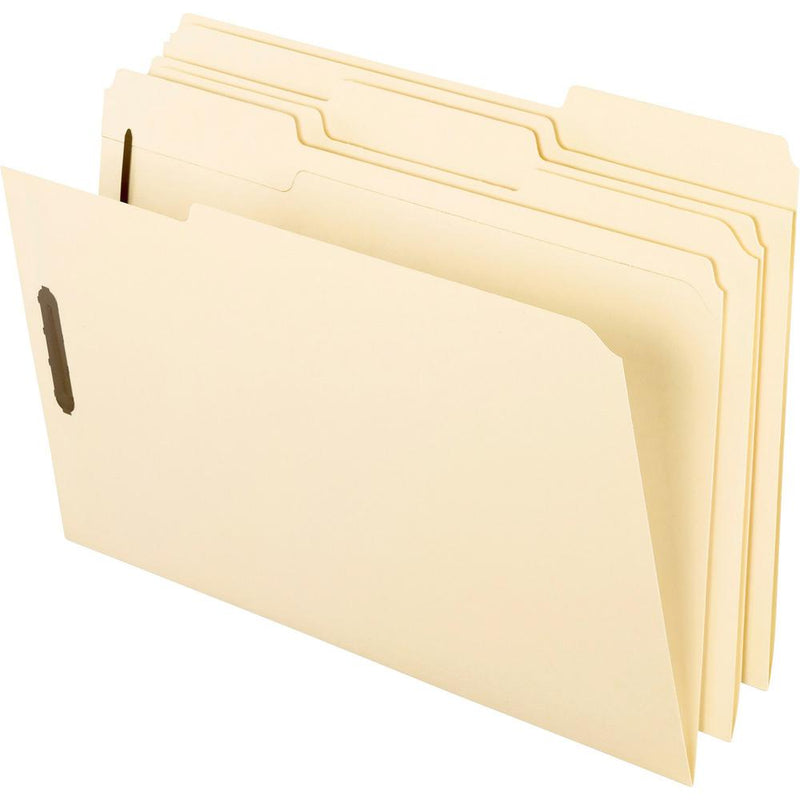 Pendaflex 1/3 Tab Cut Legal Recycled Top Tab File Folder - 8 1/2  x 14  - 2 Fastener(s) - 2  Fastener Capacity for Folder - Top Tab Location - Assorted Position Tab Position - Manila - Manila - 10% Re