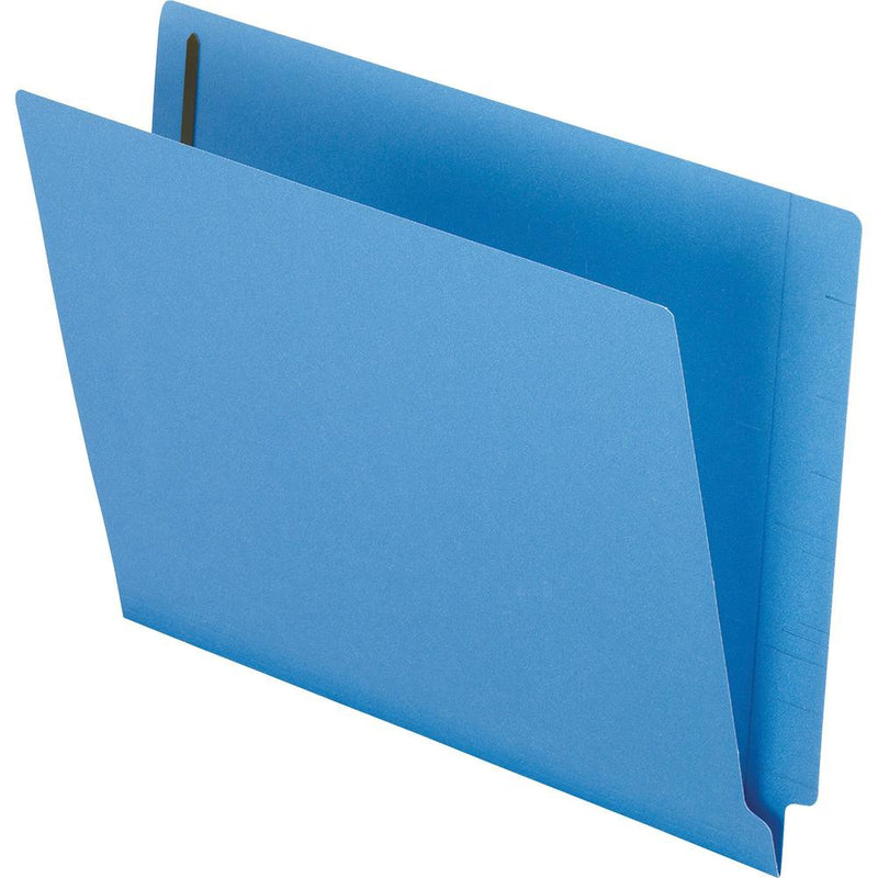 Pendaflex Letter Recycled End Tab File Folder - 8 1/2  x 11  - 3/4  Expansion - 2 Fastener(s) - Blue - 10% Recycled - 50 / Box