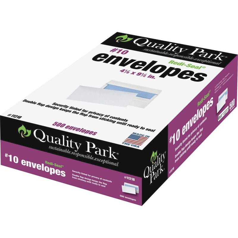 Quality Park No. 10 Security Tinted Envelopes with Self-Seal Closure - Security -