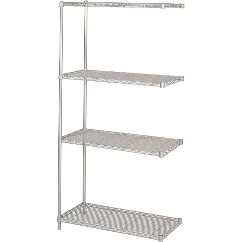 Safco Add-On Unit - 36" x 18" - 4 x Shelf(ves) - 1250 lb Load Capacity - Gray - Powder Coated