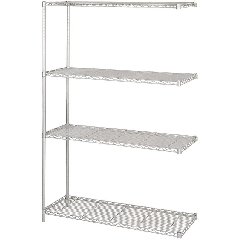 Safco Add-On Unit - 48" x 18" x 72" - 4 x Shelf(ves) - 1000 lb Load Capacity - Gray - Powder Coated - Steel