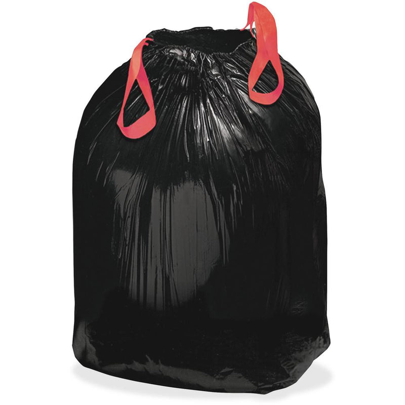 Berry Drawstring Trash Liners - Medium Size - 33 gal Capacity - 33.50  Width x 38  Length - 1.20 mil (30 Micron) Thickness - Drawstring Closure - Black - Resin - 150/Carton - Office Waste