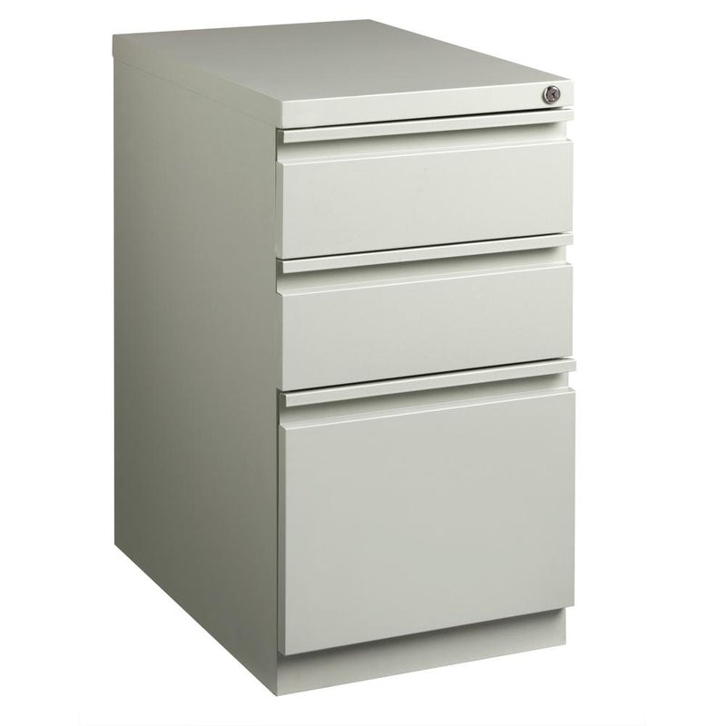 Lorell 23" Box/Box/File Mobile File Cabinet with Full-Width Pull - 15" x 22.9" x 27.8" - 3 x Drawer(s) for Box, File - Letter - Vertical - Ball-bearing Suspension, Security Lock, Recessed Handle - Lig