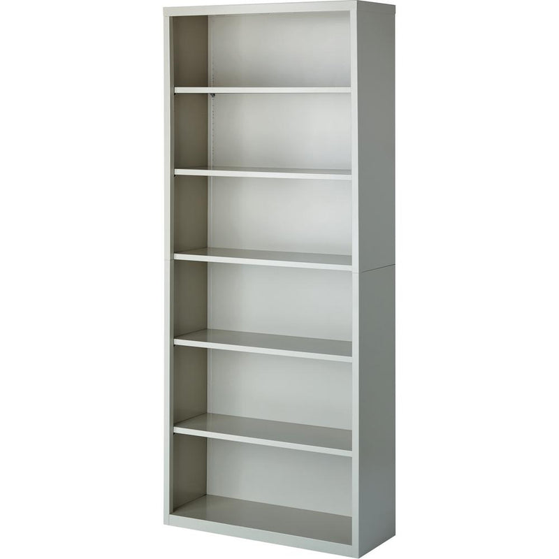 Lorell Fortress Series Bookcase - 34.5" x 13" x 82" - 6 x Shelf(ves) - Light Gray - Powder Coated - Steel - Recycled - Assembly Required