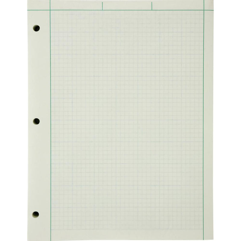 Ampad Engineering Computation Pad - 200 Sheets - Both Side Ruling Surface - Ruled Margin - 15 lb Basis Weight - Letter - 8 1/2  x 11  - Green Tint Paper - Chipboard Backing - 1 / Pad