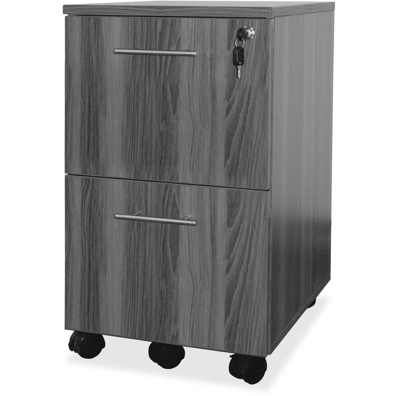 Mayline Gray Laminate File/File Mobile Pedestal File - 18" x 15.5" x 26.8" - 2 x File Drawer(s) - Material: Steel - Finish: Gray, Laminate - Stain Resistant, Water Resistant, Abrasion Resistant, Drawe