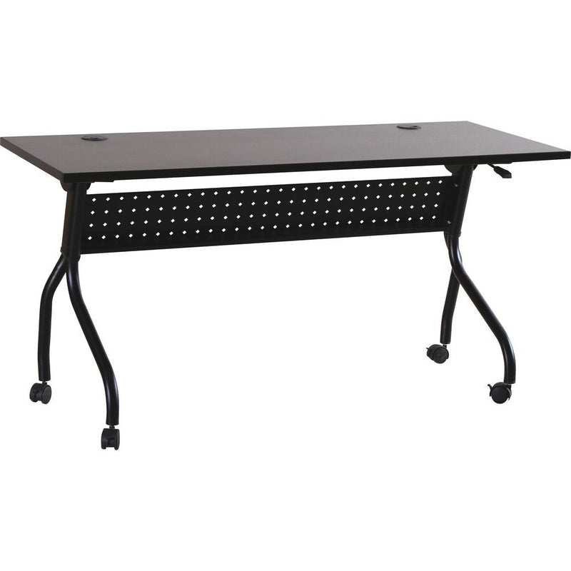 Lorell Flip Top Training Table - Rectangle Top - Four Leg Base - 4 Legs x 60" Table Top Width x 23.50" Table Top Depth - 29.50" Height x 59" Width x 23.63" Depth - Assembly Required - Espresso, Black