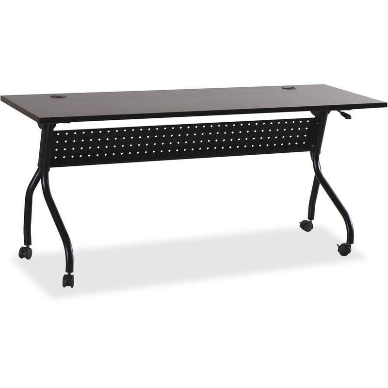 Lorell Flip Top Training Table - Rectangle Top - Four Leg Base - 4 Legs x 72" Table Top Width x 23.50" Table Top Depth - 29.50" Height x 70.88" Width x 23.63" Depth - Assembly Required - Espresso, Bla