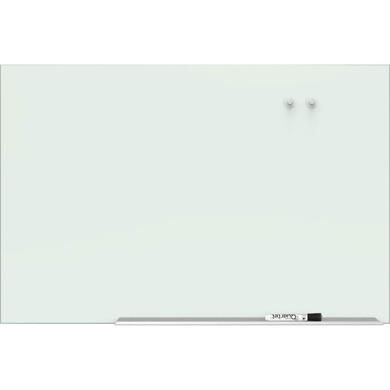 Quartet Element Framed Magnetic Glass Dry-Erase Board - 85  (7.1 ft) Width x 48  (4 ft) Height - White Tempered Glass Surface - Aluminum Frame - Rectangle - Magnetic - Assembly Required - 1 Each