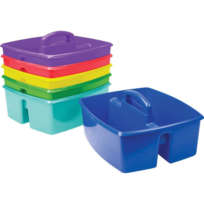 Storex Large Storage Caddy - External Dimensions: 13.2  Length x 11.2  Width x 10.8  Height - Stackable - Plastic - Assorted Bright - For Paint, Marker, Pen - 6 / Carton