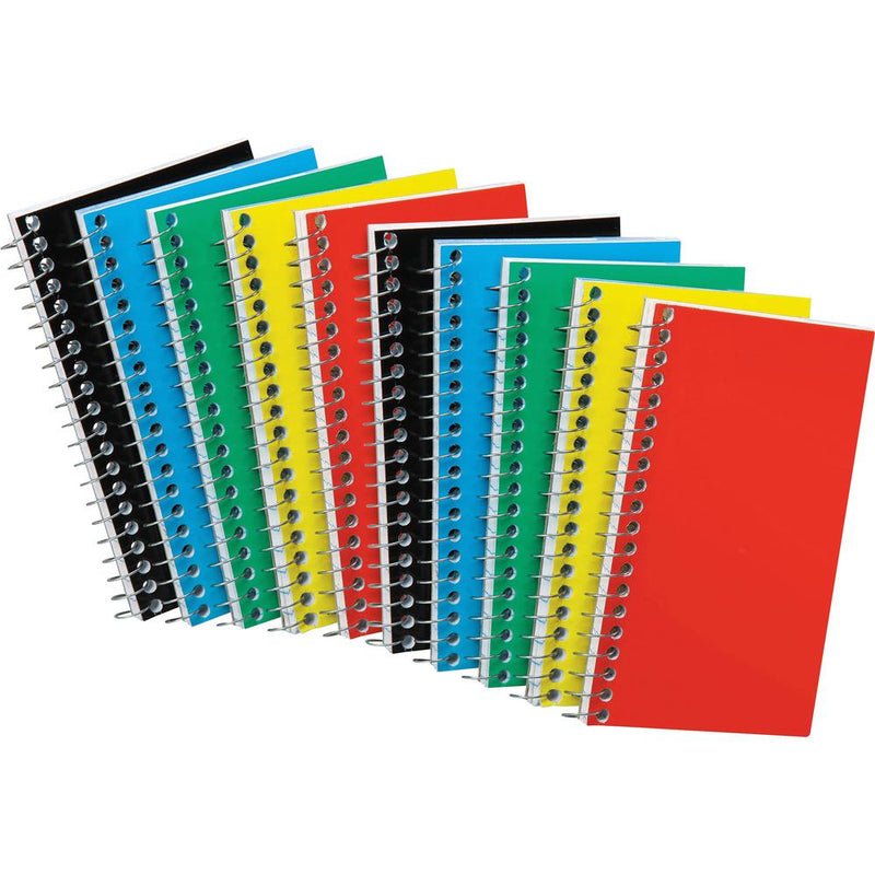 Ampad Sidebound Memo Notebooks - 50 Sheets - Wire Bound - 5  x 3  - White Paper - AssortedPressboard Cover - Mediumweight, Rigid - 10 / Bundle