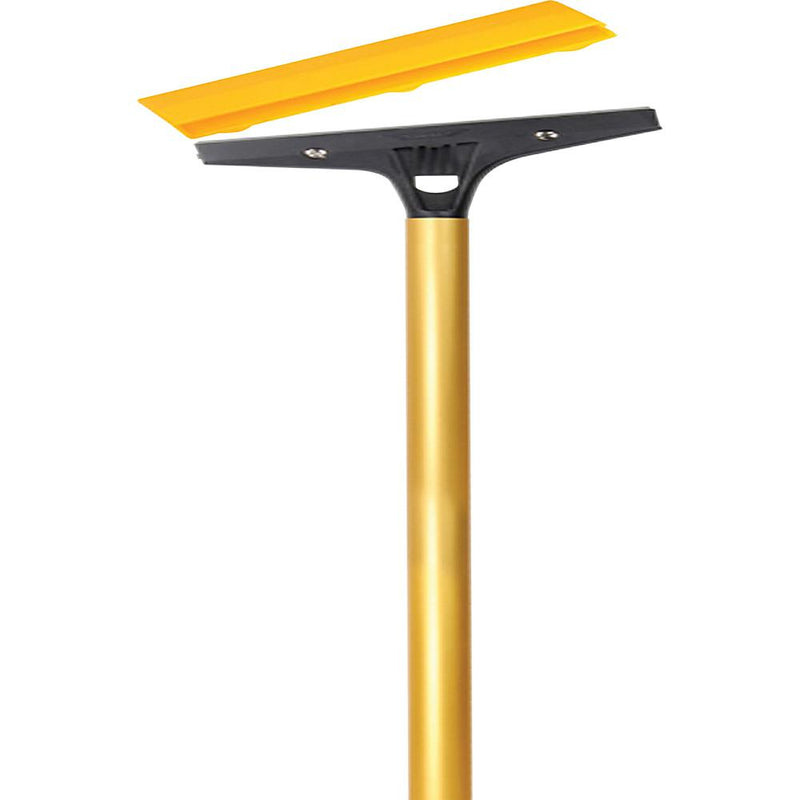 Ettore Heavy Duty Floor Scraper - 4  Carbon Steel Blade - 48  Anodized Aluminum Handle - 1  Height x 6  Width x 52  Length - Heavy Duty, Angled Head, Rubberized Grip - Gold - 1Each