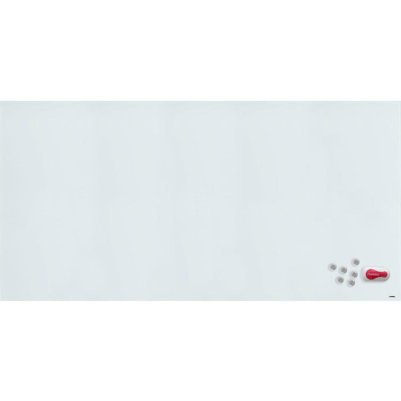 Lorell Magnetic Glass Dry-Erase Board - 96  (8 ft) Width x 48  (4 ft) Height - White Glass Surface - Rectangle - Magnetic - 1 Each