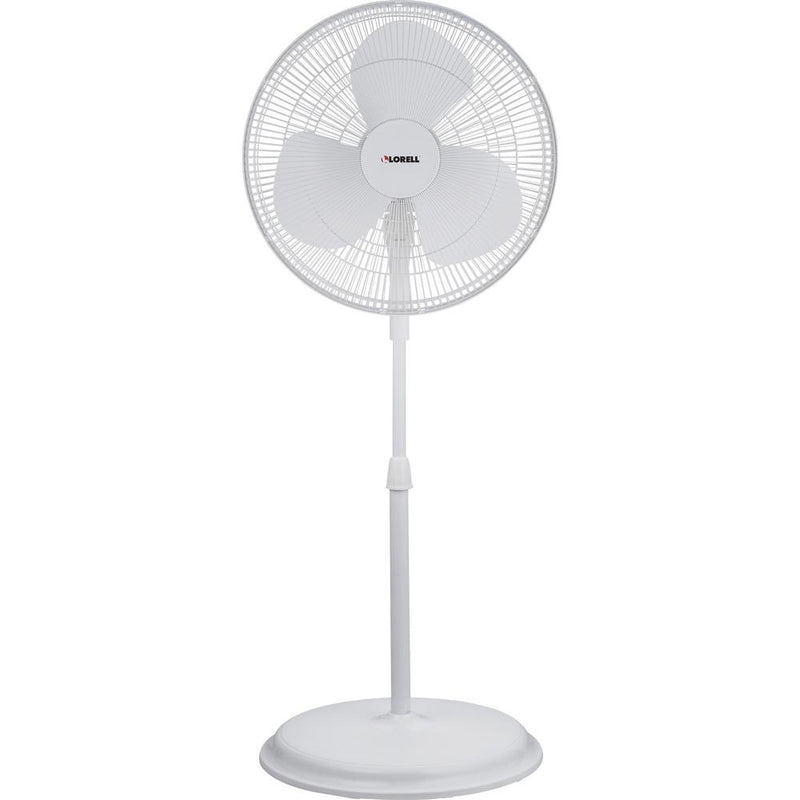 Lorell Pedestal Fan - 16" Diameter - 3 Speed - Oscillating, Tilt Adjustment - 47.3" Height x 17.8" Width x 17.8" Depth - Plastic - White