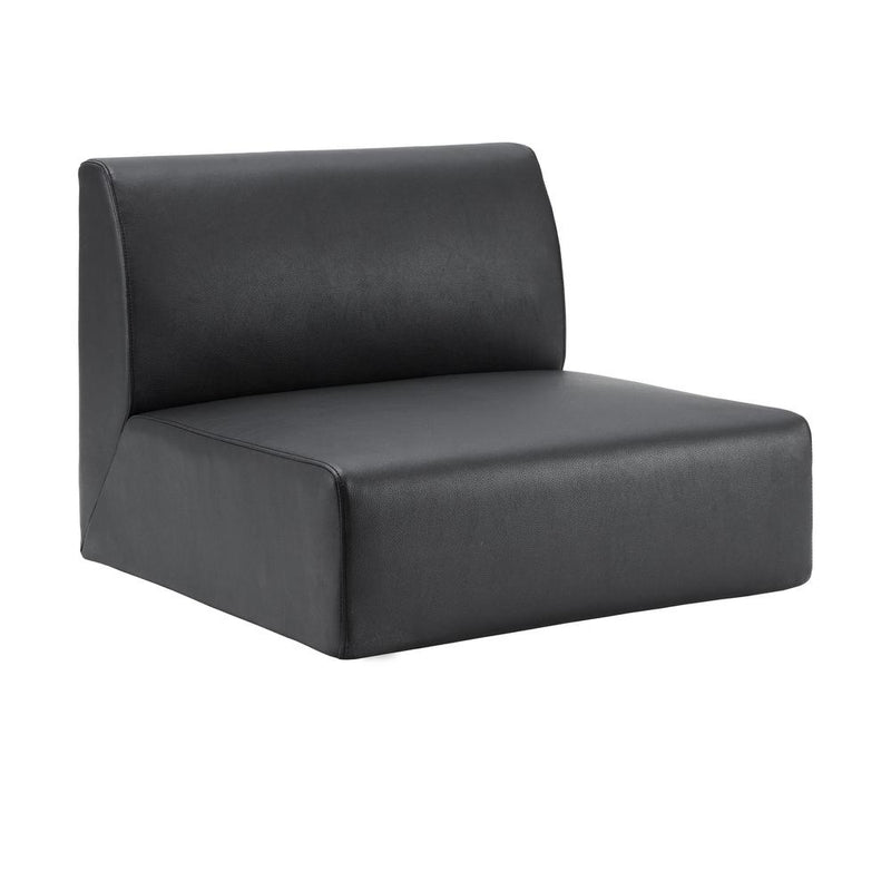 Lorell Contemporary Reception Collection Single Seat Sofa - 25.5" x 25.5"19.6" - Material: Polyurethane - Finish: Black