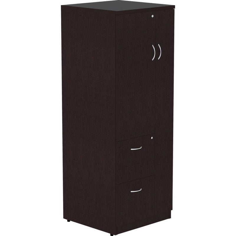 Lorell Essentials Series Tall Storage Cabinet - 23.6" x 23.6"65.6" Cabinet - 2 x File Drawer(s) - 1 Door(s) - 2 Shelve(s) - Material: Laminate, Medium Density Fiberboard (MDF), Particleboard - Finish: