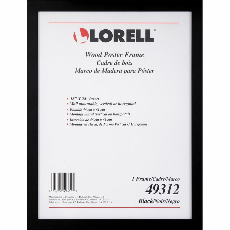 Lorell Wide Frame - 18" Frame Size - Rectangle - Horizontal, Vertical - 1 Each - Black